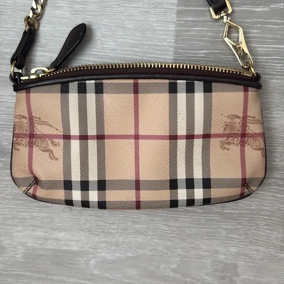 Burberry Haymarket Check Clara Pochette in Chocolate | EUC - Picture 4 of 12